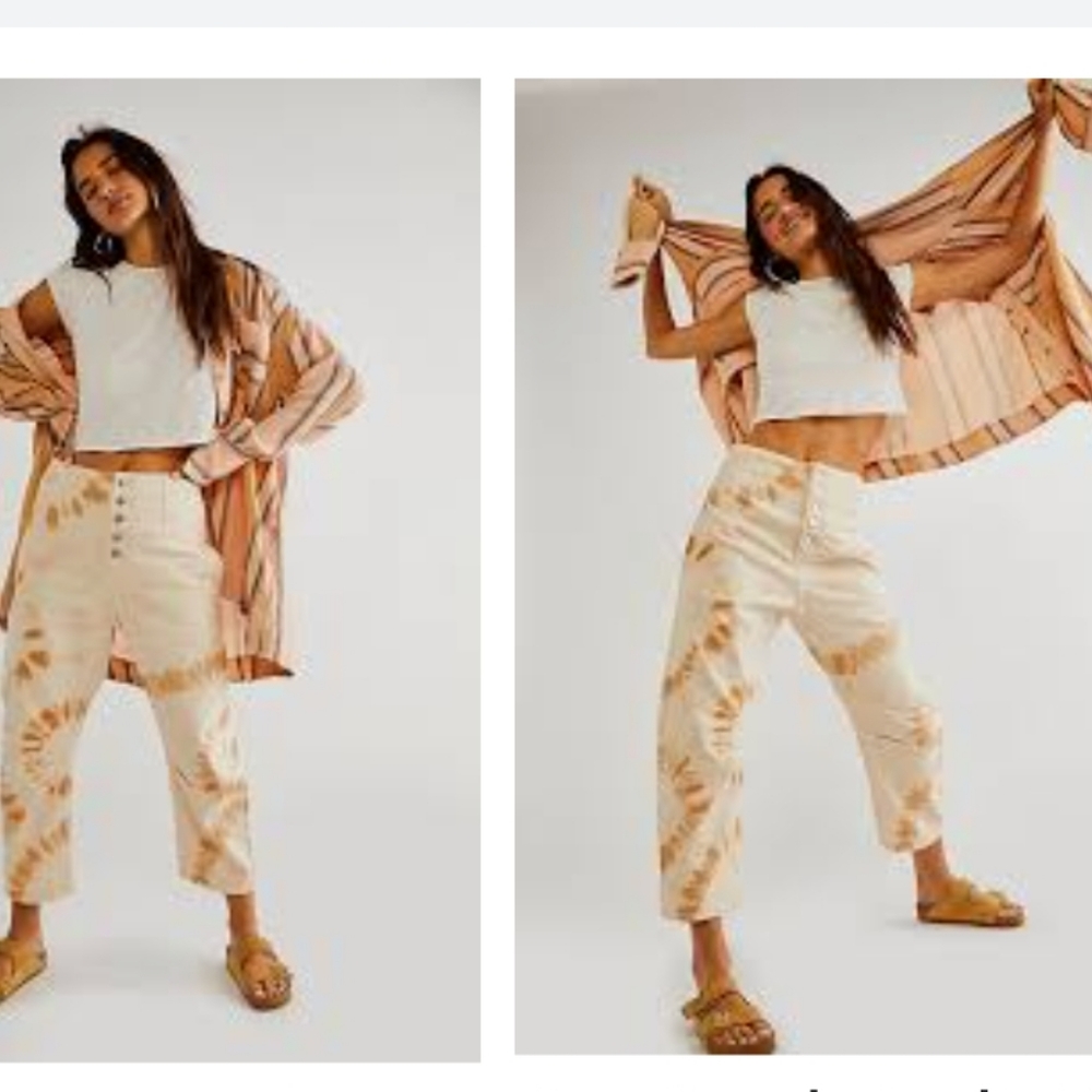 Free People Osaka Tie Dye Relaxed Straight-Leg Jeans